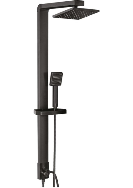 Regard Rain Duş Sistemi 200 x 200 mm Kare Tepe Duşu + 3 Yönlü Yönlendirici Konsol