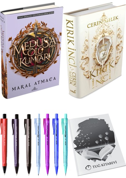 Kırık Inci Ciltli ve Medusanın Ölü Kumları 3 Ciltli Maral Atmaca 2li Set + Hediyeli
