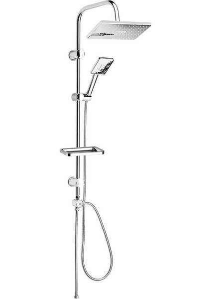Tower Duş Sistemi 265X175MM Dikdörtgen Tepe Duşu+3 Yönlü Yönlendirici