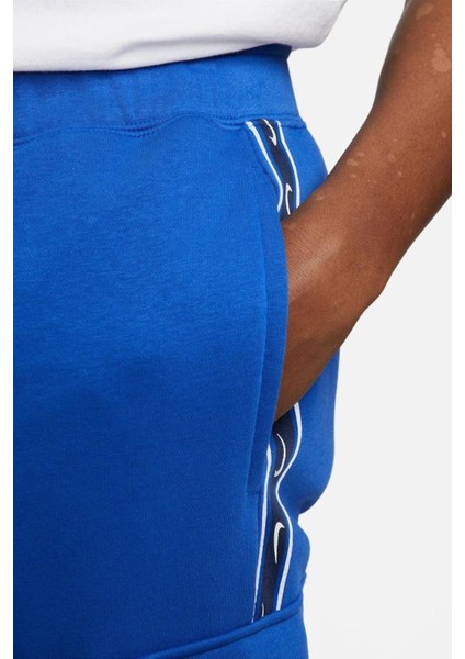 Sportswear Repeat Standart Fit Kesim Şardonlu Kargo Cepli Erkek Eşofman Altı Sax Mavi modelleri