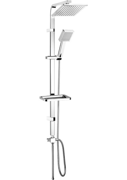 Sguare Tower Duş Sistemi 200X200MM Kare Tepe Duşu+3 Yönlü Yönlendirici
