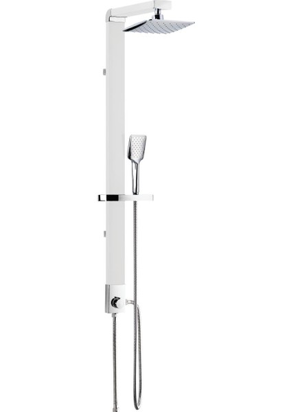 Regard Rain Duş Sistemi 200X200 mm Kare Tepe Duşu+3 Yönlü Yönlendirici Konsol