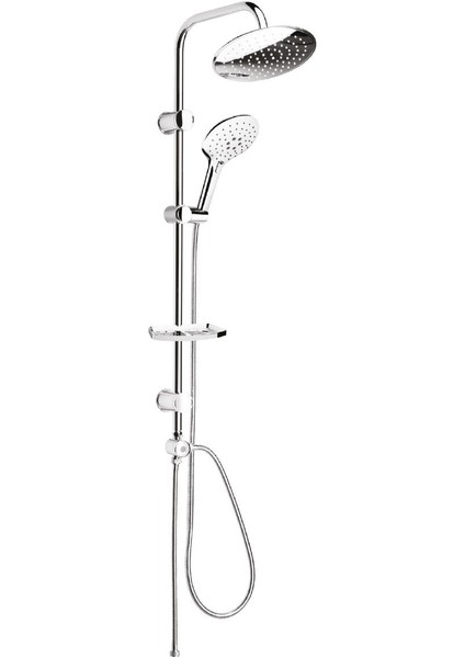 Tower Duş Sistemi Ø220MM Yuvarlak Tepe Duşu+3 Yönlü Yönlendirici