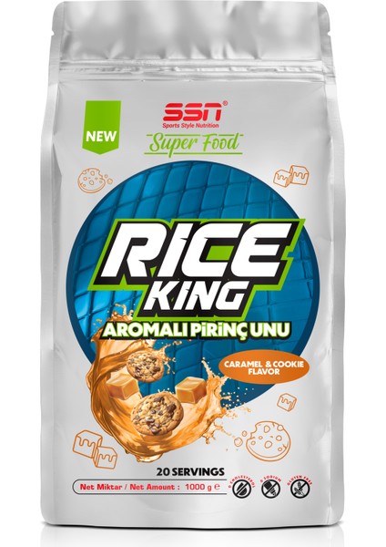 SuperFood Rice King 1000 Gr Aromalı Pirinç Unu ( Karamel ve Kurabiye )