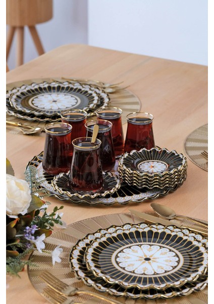 Renoir Altın Yaldızlı Cam Tepsi