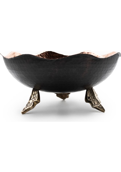 Bakır Eskitme Dalgalı Gondol (28CM)