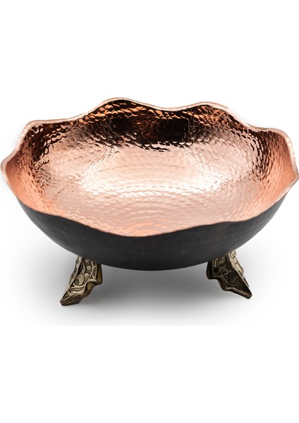 Bakır Eskitme Dalgalı Gondol (28CM)