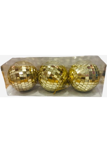 Disco Topu Aynalı Gold 8 cm 3 Lü fırsatları