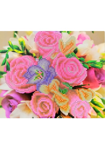 Boncuklu Taşlı Mozaik Elmas Boyama Ebat 21x25 Çocuklar Için