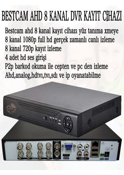 7 Kameralı Set 5 Mega Piksel Sony Lensli Full Hd Gece Görüşlü Güvenlik Kamera Seti 500 GB Hard Disk