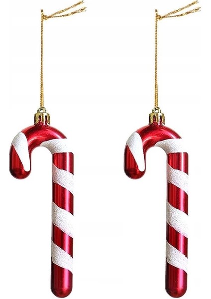 Yılbaşı Ağacı Süsü baston Şeker 12 cm 2'li