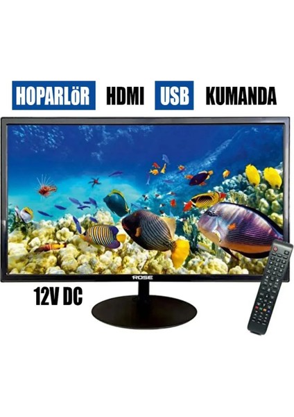 Rose 19" TV-Monitör Uydu Alıcısı Askı Aparatı 49 Ekran 12V Full HD Karavan - Tekne