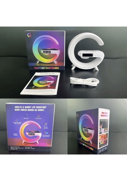 G63 Kablosuz Şarj Alarm Saat ve Hoparlör Özellikli Mini Masa Lambası 3 In 1 Rgb Işıklı fiyatları