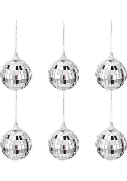 Disco Topu Aynalı Gümüş 4 cm 6 Lı