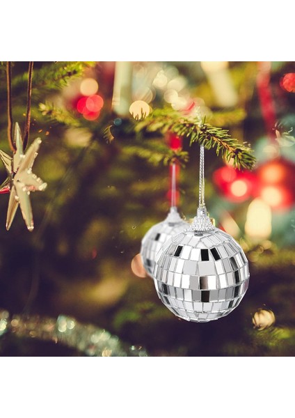 Disco Topu Aynalı Gümüş 4 cm 6 Lı modelleri