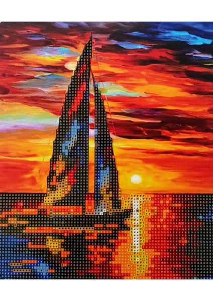 Boncuklu Taşlı Mozaik Elmas Goblen Pano Tablo Resim Puzzle Dıamond Paıntıng Ebat 21X25 Çocuklar Için