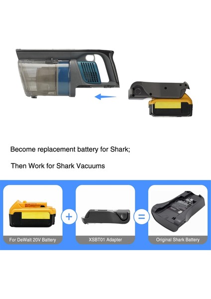 Shark XSBT620 Için Değiştirilecek Dewalt 20V Li-Ion Pil Adaptörü (Yurt Dışından) modelleri