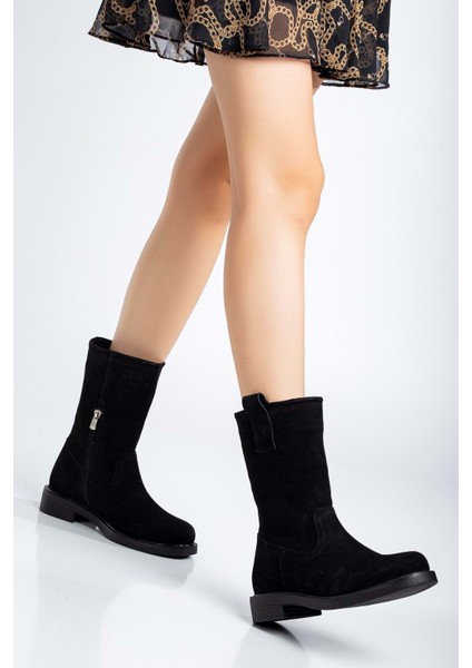 Kadın Deri Süet Bot - Siyah Süet fiyatları
