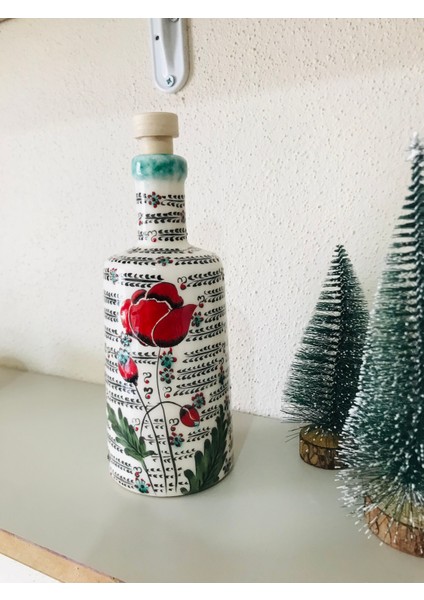 El Yapımı Özel Tasarım Gelincik Desenli Yağdanlık modelleri