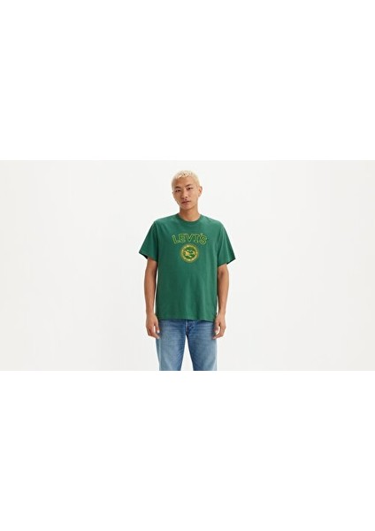 Rahat Kesim Kısa Kollu Yeşil T-Shirt - 16143-1492