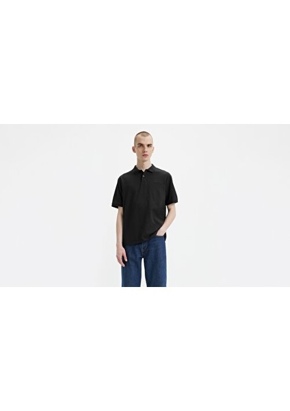 Erkek Rahat Polo Yaka Siyah T-Shirt - A6735-0011