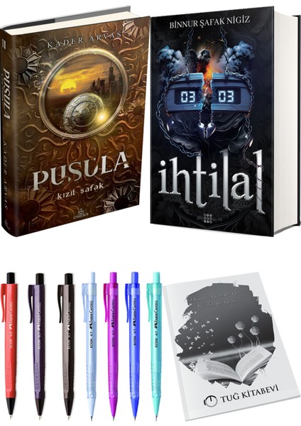 Ihtilal 2 Zede Ciltli ve Pusula 2 Kızıl Şafak Ciltli Kader Arvas 2li Set