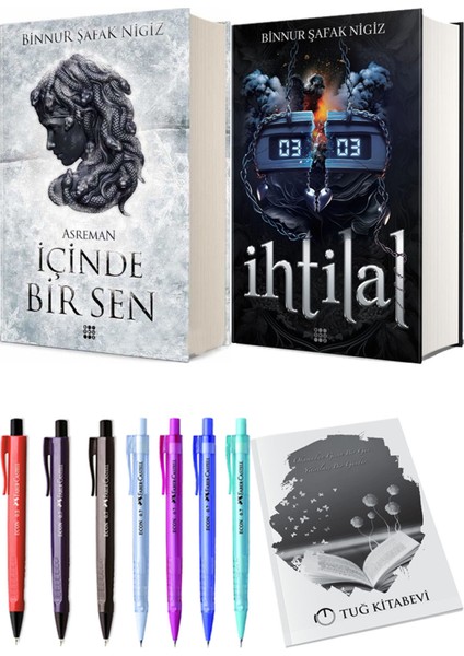 Ihtilal 2 Zede Ciltli ve Içinde Bir Sen 2 Asreman Ciltli Binnur Şafak Nigiz 2li Set