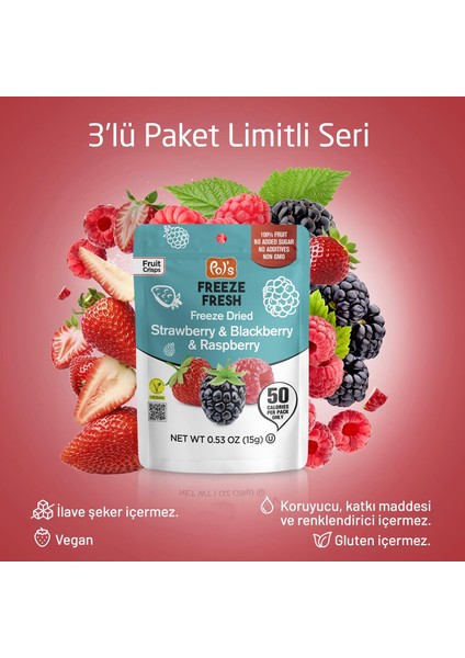 Freeze Fresh Orman Meyveleri Mix 15 G x 3 Adet