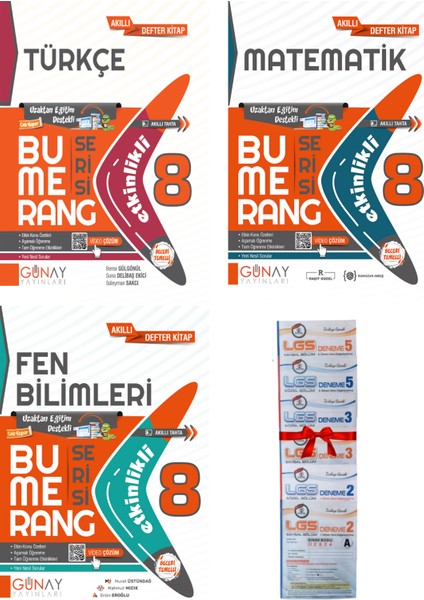 8.Sınıf Lgs Bumerang Türkçe / Matematik / Inkılap Etkilikli Defter 3 Kitap