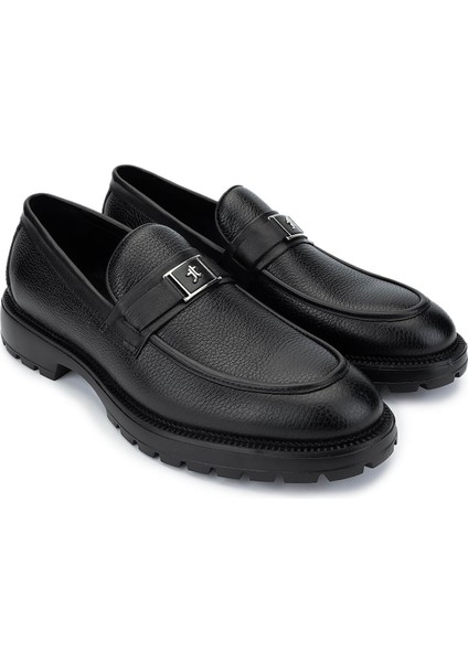 Erkek Deri Siyah Floter Loafer Ayakkabı 205 5864 Erk Ayk SK24-25 Sıyah Fltr