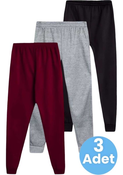 Çocuk Beli Lastikli Jogger Eşofman Altı 3'lü Set
