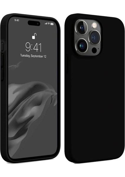 iPhone 15 Pro Yumuşak Silikon Kılıf - Siyah