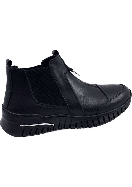 018 Kauçuk Taban Siyah Deri Bayan Bot indirimleri