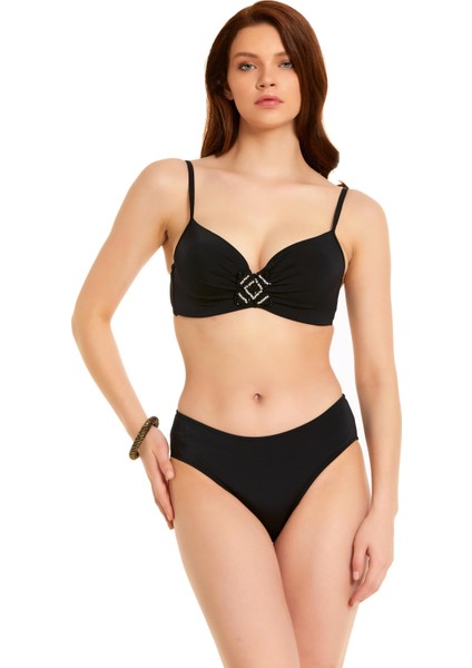 Yeni Sezon Göğüs Şekillendirici Bikini Takımı Siyah