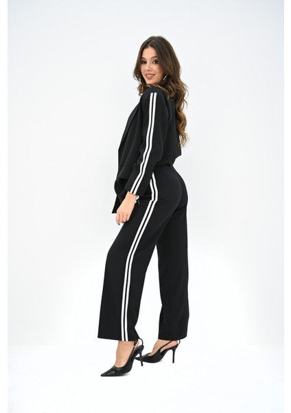 Kadın Şerit Detaylı Oversize Ceket Takım 9007-25 fırsatları