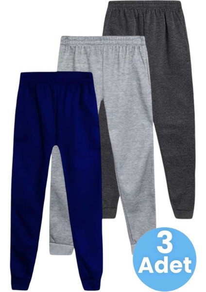 Çocuk Beli Lastikli Jogger Eşofman Altı 3'lü Set