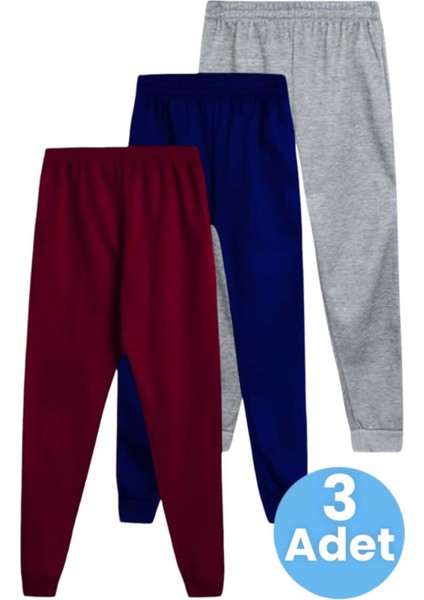 Çocuk Beli Lastikli Jogger Eşofman Altı 3'lü Set