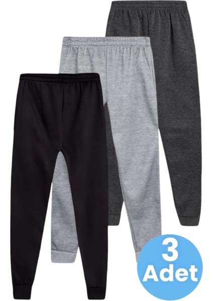 Çocuk Beli Lastikli Jogger Eşofman Altı 3'lü Set