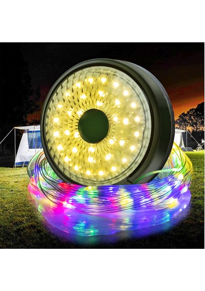 Çamağacı-Yılbaşı Ledi Şarjlı 10 Metre Makaralı 8 Mod Rgb+Günışığı Ambiyans Için Dekoratif USB Şarjlı