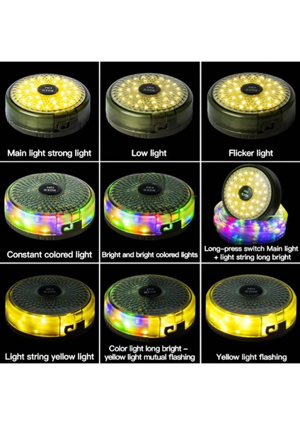 Çamağacı-Yılbaşı Ledi Şarjlı 10 Metre Makaralı 8 Mod Rgb+Günışığı Ambiyans Için Dekoratif USB Şarjlı