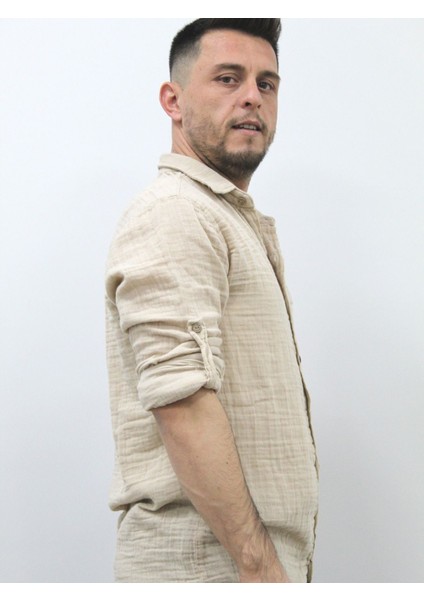 Müslin Erkek Gömlek Bej fiyatları
