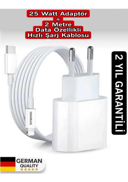 Iphone 25WATT Hızlı Şarj Seti Type-C To Lightining 2metre Data Kablo fiyatları