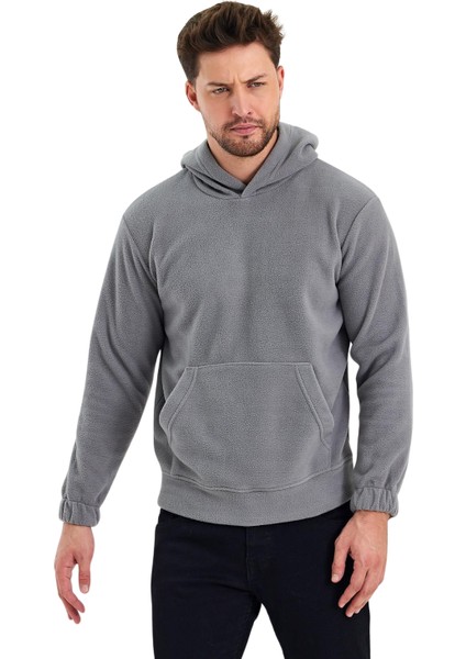 Erkek Polar Kapşonlu Kanguru Cepli Sweat fiyatları