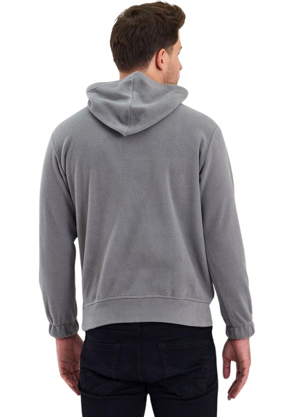 Erkek Polar Kapşonlu Kanguru Cepli Sweat indirimleri