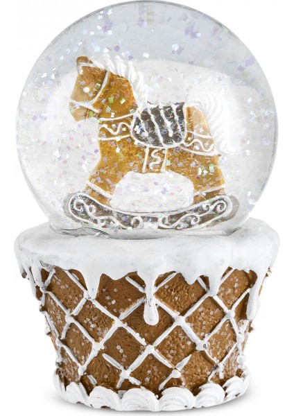 New Year Yılbaşı Ginger Horse Kar Küresi 6,5X10 cm