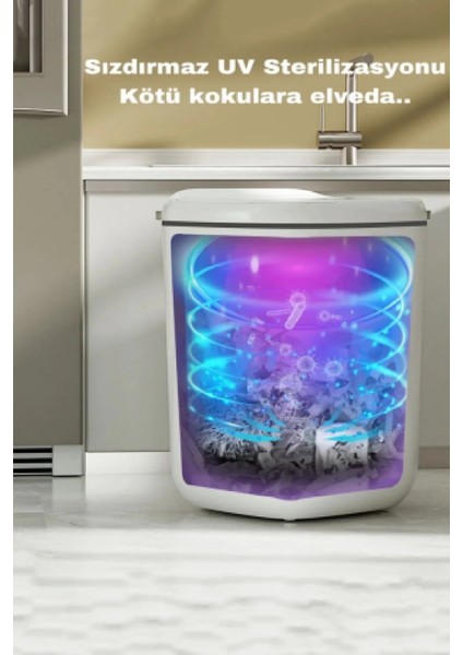 Sensörlü Çöp Kovası Mutfak Banyo Ofis 20L Uv Işık Antibakteriyel Koku Geçirmez Ergonomik Tasarımlı fiyatları