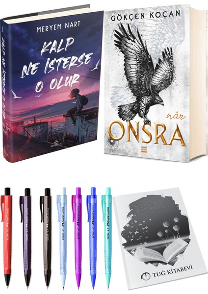 Onsra Nar Ciltli ve Kalp Ne İsterse O Olur 1 Ciltli Meryem Nart 2'li Set + Hediyeli