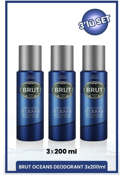 Oceans Erkek Deodorant 200 ml X3 Adet