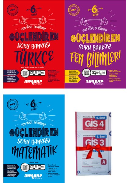 6. Sınıf Güçlendiren Türkçe - Matematik - Fen Soru Bankası 3 Kitap (Hediyeli)