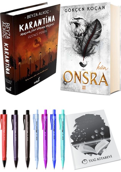 Onsra Hun Ciltli ve Karantina 3 Ciltli Beyza Alkoç 2'li Set + Hediyeli